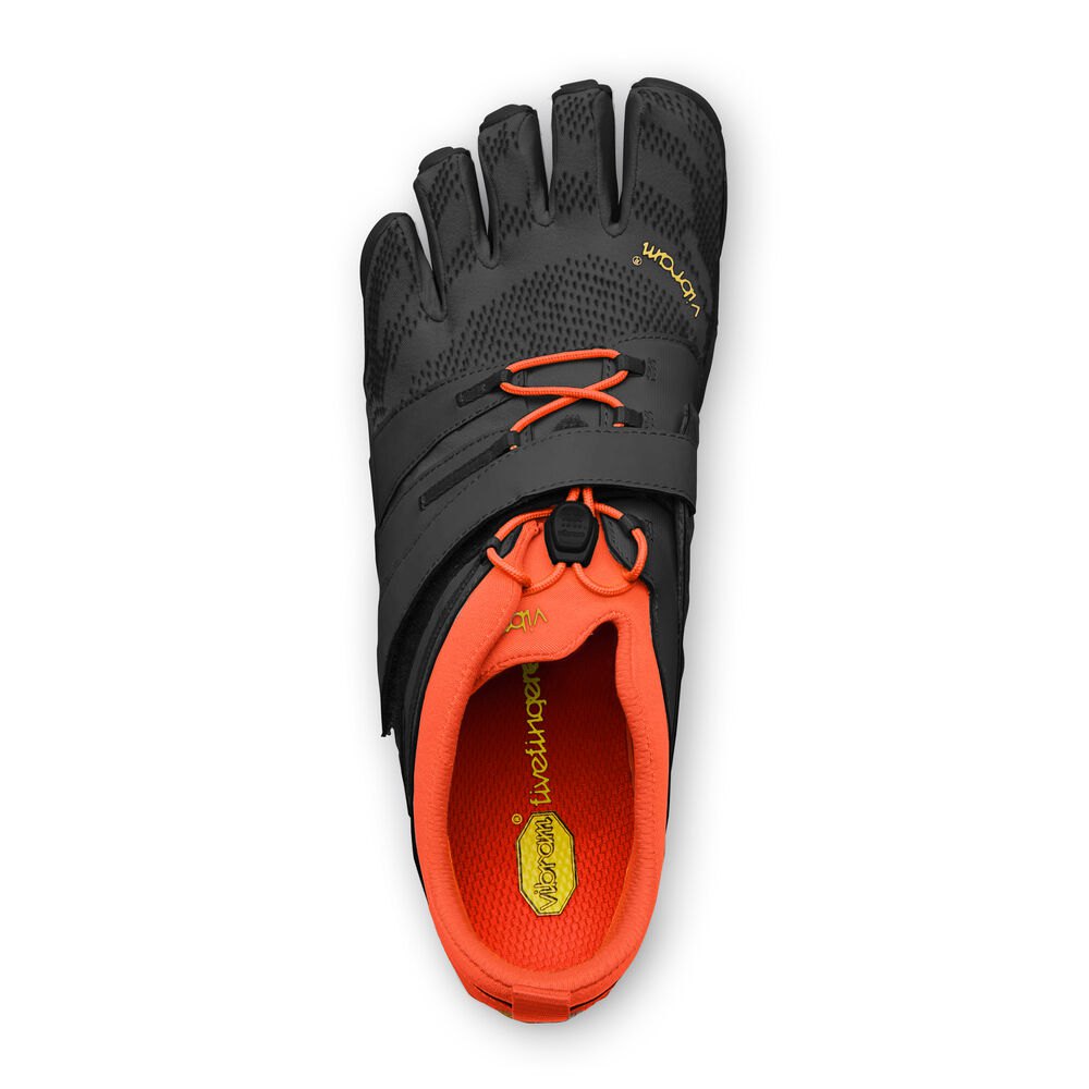 Vibram Five Fingers Mens Hiking Shoes - Black/Orange - V-Train 2.0 - 83794-ZTKS